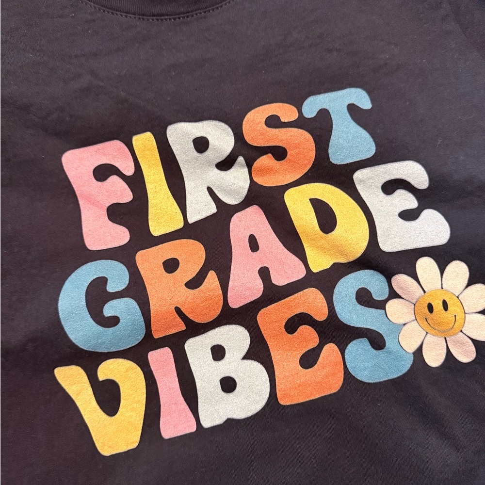 First Grade Vibes Short Sleeve Tee - Black